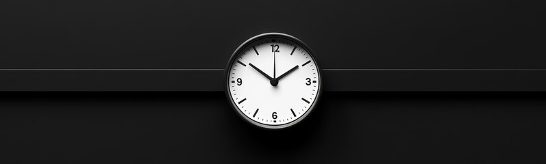 Clock that is on the wall with a black background