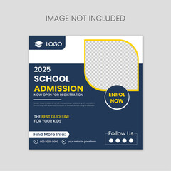Obraz premium School admission social media post template