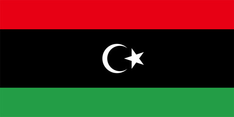 Flag of Libya. Accurate proportion and official colors.