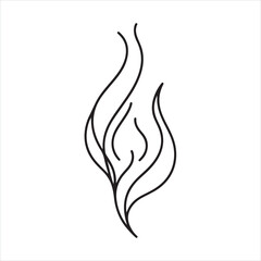single one line Fire silhouette on white background
