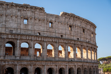 Naklejka premium Views of the landmark Colosseum of the Ancient Roman Empire.