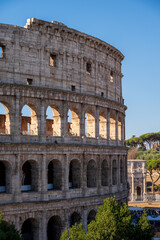 Obraz premium Views of the landmark Colosseum of the Ancient Roman Empire.