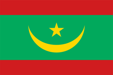 Fototapeta premium Flag of Mauritania. Accurate proportion and official colors.