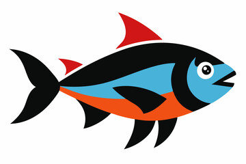 Obraz premium Vector illustration of tambaqui fish on a white background