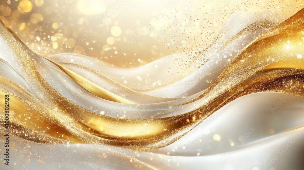 Poster Luxurious Golden and White Abstract Background