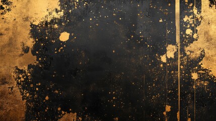 Abstract Gold and Black Grunge Background