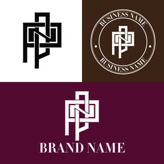 Fototapeta premium PNP monogram circular badge logo template