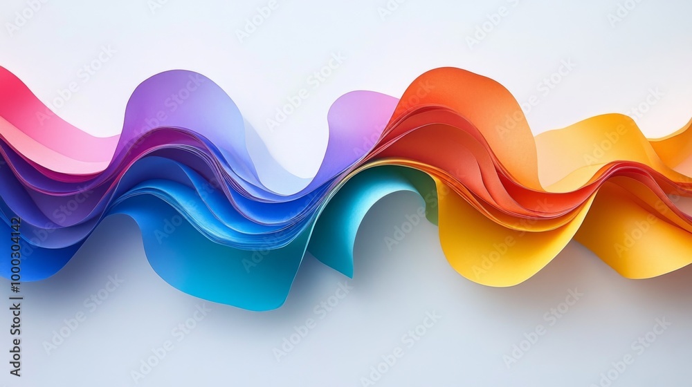 Poster Colorful Paper Waves