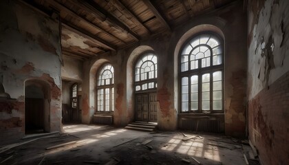 Fototapeta premium Abandoned interior of a classical building