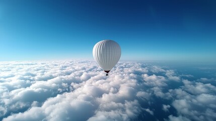 A weather balloon floating above the clouds, capturing real-time data on atmospheric conditions far above the Earth