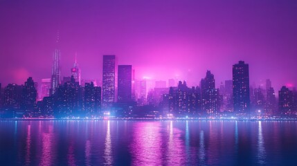 Fototapeta premium Futuristic Neon Cityscape