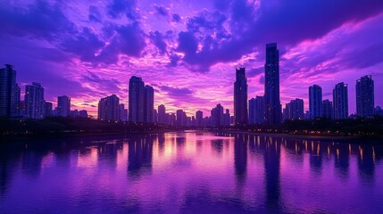 Obraz premium City Skyline at Sunset