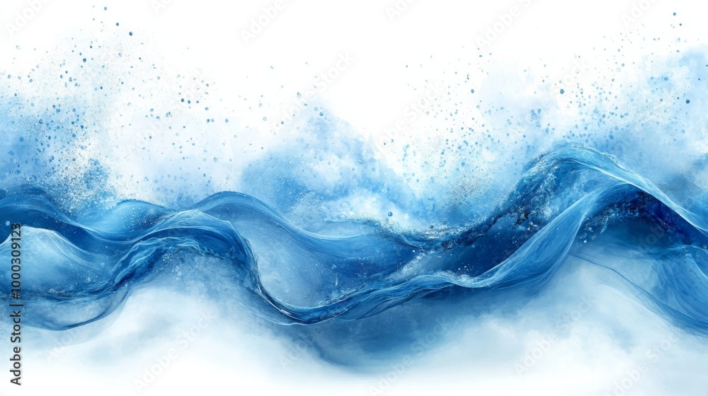 Poster Abstract Blue Wave Art