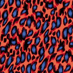 Seamless hand drawn leopard pattern, detail
