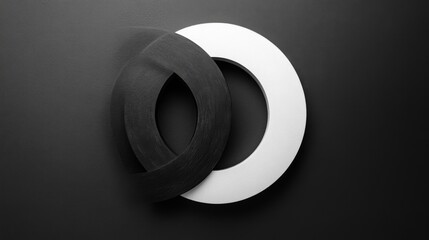 Abstract Black and White Rings