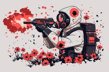 Modern Stained Glass Window with Floral Motifs