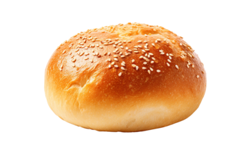 Tasty fresh bun isolated on transparent background