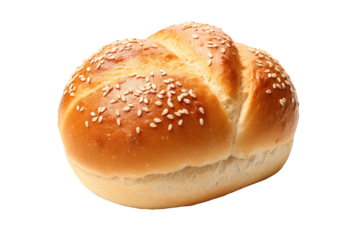 Tasty fresh bun isolated on transparent background