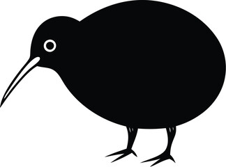 kiwi Silhouette Icon - Transparent Background Clip art 