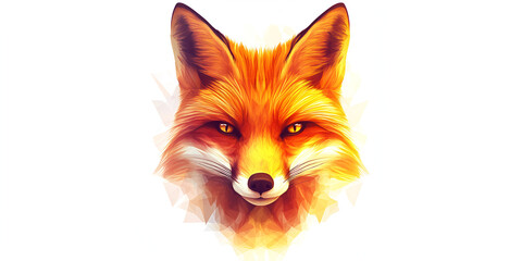 Obraz premium Illustration of a Fox Head with Intense Expression