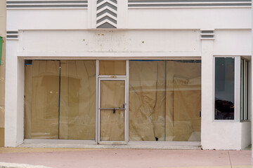 Shops closed down on Lincoln Road Miami Beach