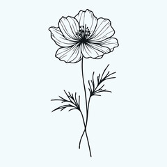 set of flowers vector
illustration of a flower
black and white flower