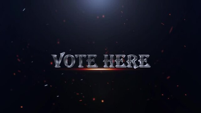 Vote Here Stylist Text Animation, Vote Here Logo, Cinematic Vote Here Text Effects For You