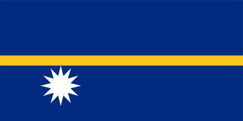Flag of Nauru. Accurate proportion and official colors.