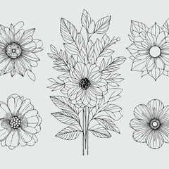 Adobe Illustrator Artwork
set of flowers vector
illustration of a flower
black and white flower