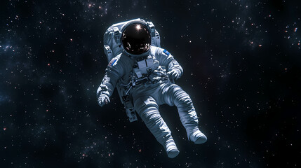 Generative ai astronaut floating zero gravity in outer space. Zero Gravity. Illustration