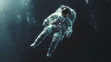 Generative ai astronaut floating zero gravity in outer space. Zero Gravity. Illustration