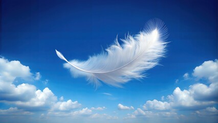 Fluffy Feather Shaped  Clouds in the Skyline: Majestic Cloud Formations and Scenic Sky Views for Atmospheric Visuals for Poster and Digital Design Projects