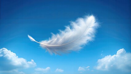 Fluffy Feather Shaped  Clouds in the Skyline: Majestic Cloud Formations and Scenic Sky Views for Atmospheric Visuals for Poster and Digital Design Projects