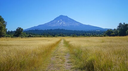 Mountain Landscape with Path: mountain