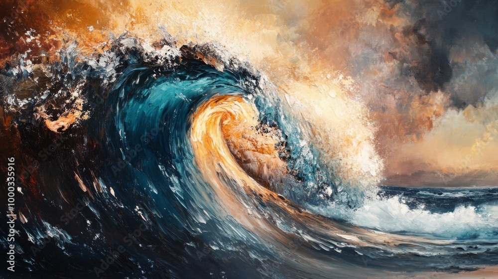 Poster Abstract Ocean Wave Art