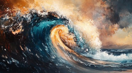 Abstract Ocean Wave Art