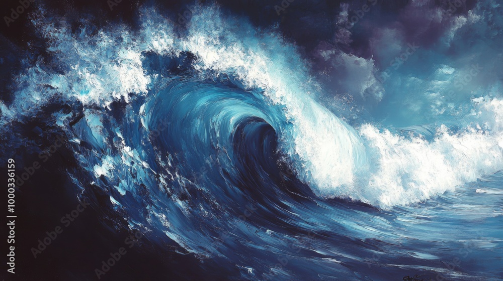 Canvas Prints Powerful Ocean Wave