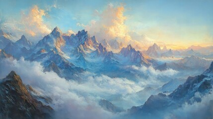 Majestic Mountain Landscape at Sunrise