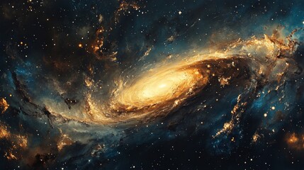 Fototapeta premium Spiral Galaxy with Luminous Core