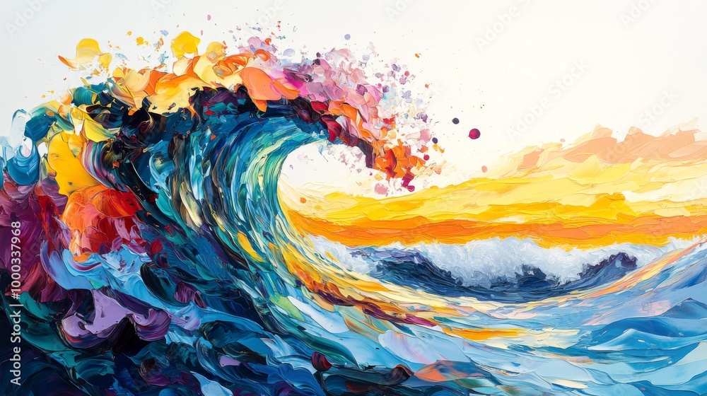 Poster Abstract Ocean Wave Painting