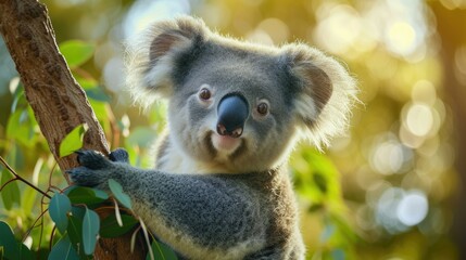 Fototapeta premium koala in a natural environment with vibrant colors. backgrounds of amazing animals in their natural habitat
