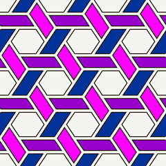 Hexagonal seamless pattern. Mosaic tiles. Honeycomb surface print. Wicker background. Flooring image. Vector ornament. Geometric abstract. Geometrical wallpaper.