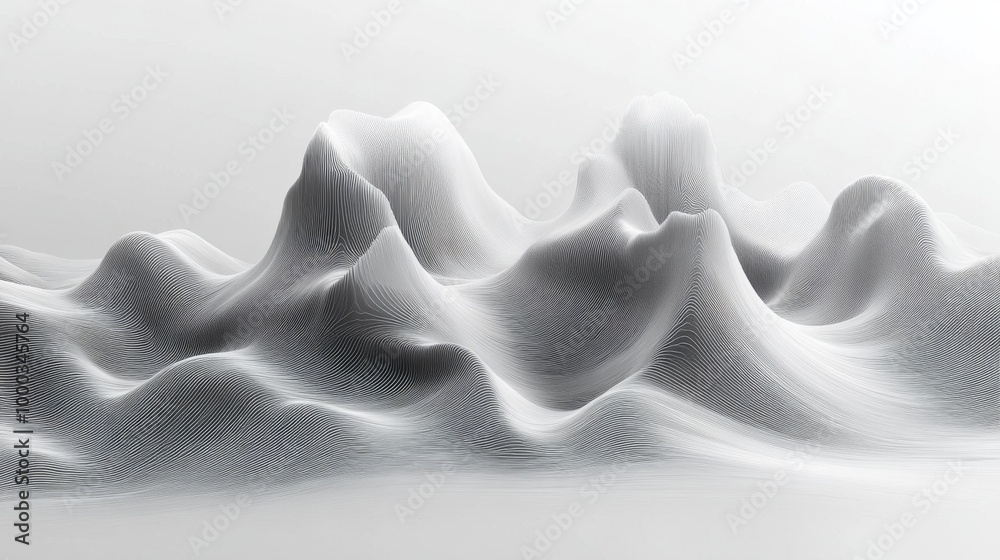 Poster Abstract 3D Wavy Landscape