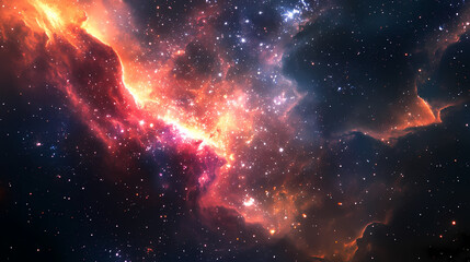 Star rains permeating heaven, like a fireworks in honor of the greatness of the unive. Deep Space Travel. Illustration