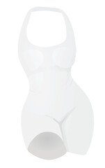 White bodycon sleeveless shirt. vector illustration