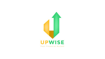UpWise logo, accounting firm logo, up arrow, U logo, Letter U logo
