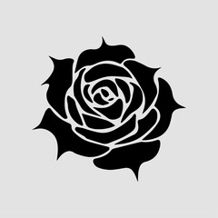 Black Rose Silhouette vector design.