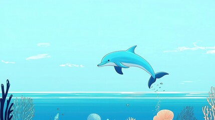 Obraz premium Spotted Dolphin Leaping Through Waves