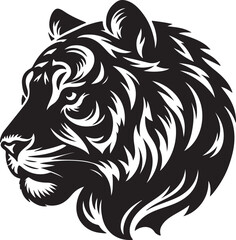 Tiger Hade Silhouette Vector Art Illustration