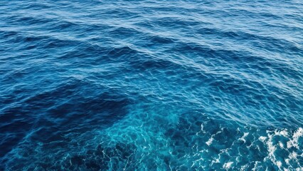 A serene view of ocean waves, showcasing the vibrant blue hues of the water.